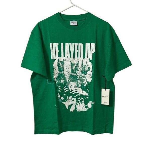 Students Green Cotton T-shirt(Size Medium) - Picture 3 of 7